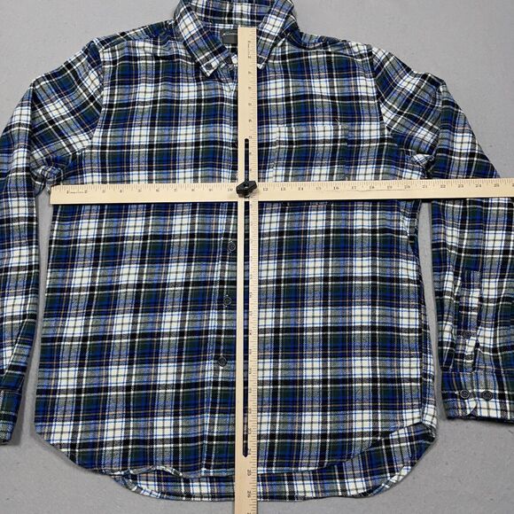 Eddie Bauer‎ Flannel Shirt Men Size Medium Classic Fit Gray Blue Plaid - Picture 5 of 11